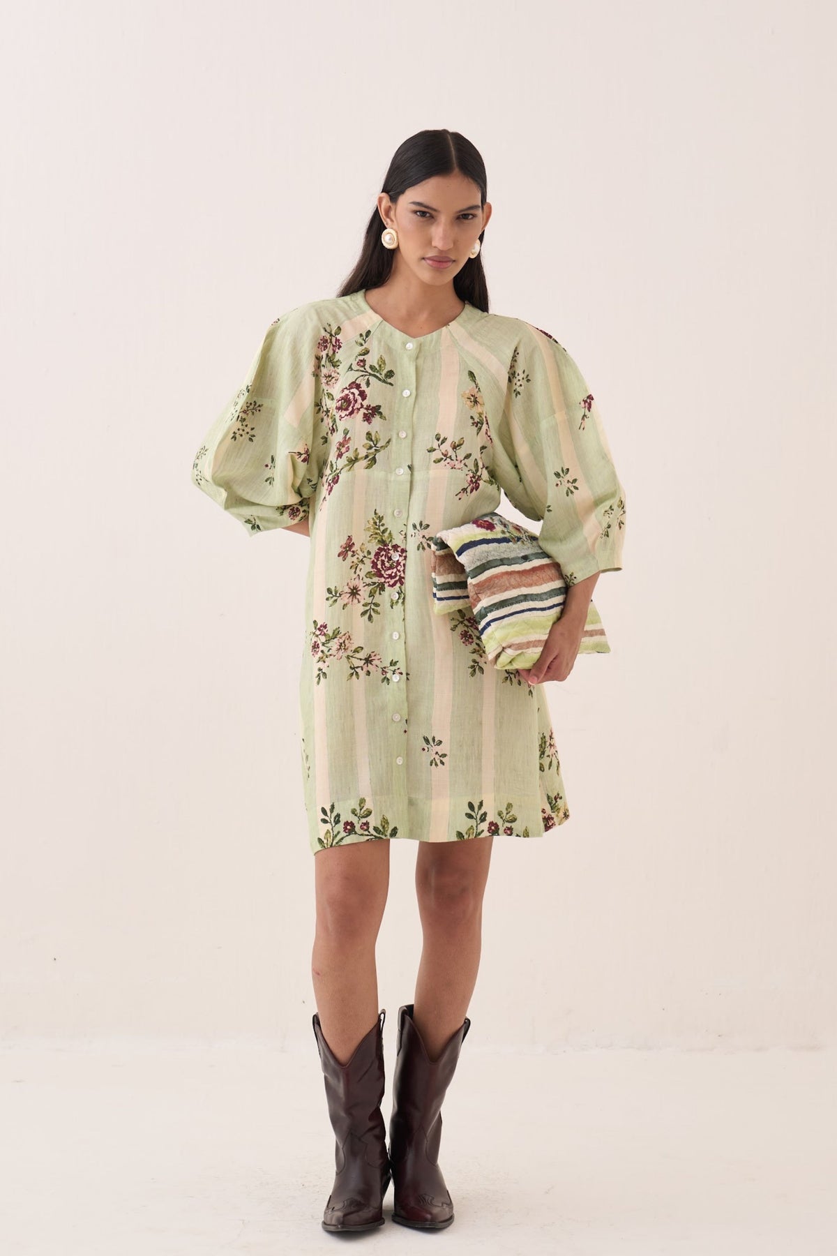 Bagiya Bubble Sleeve Aline Dress