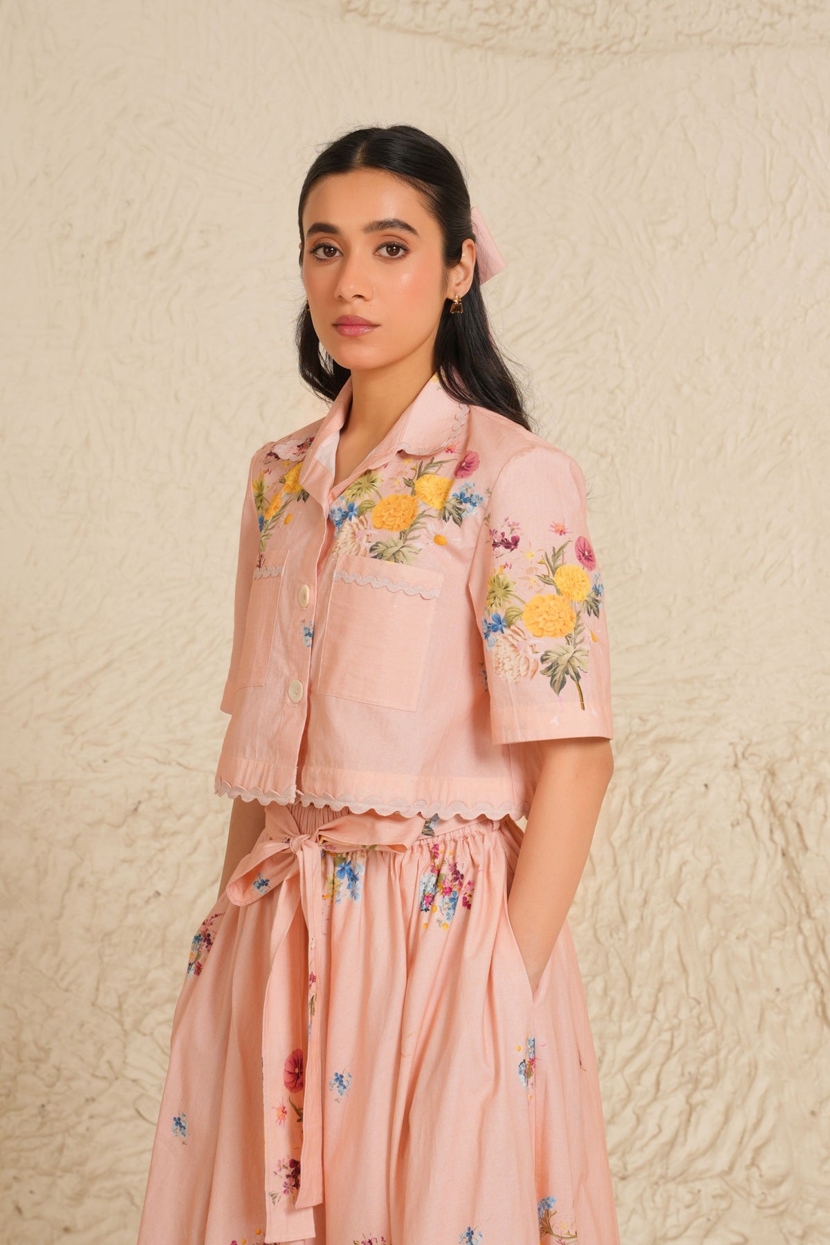 Nude Pink Skirt Set