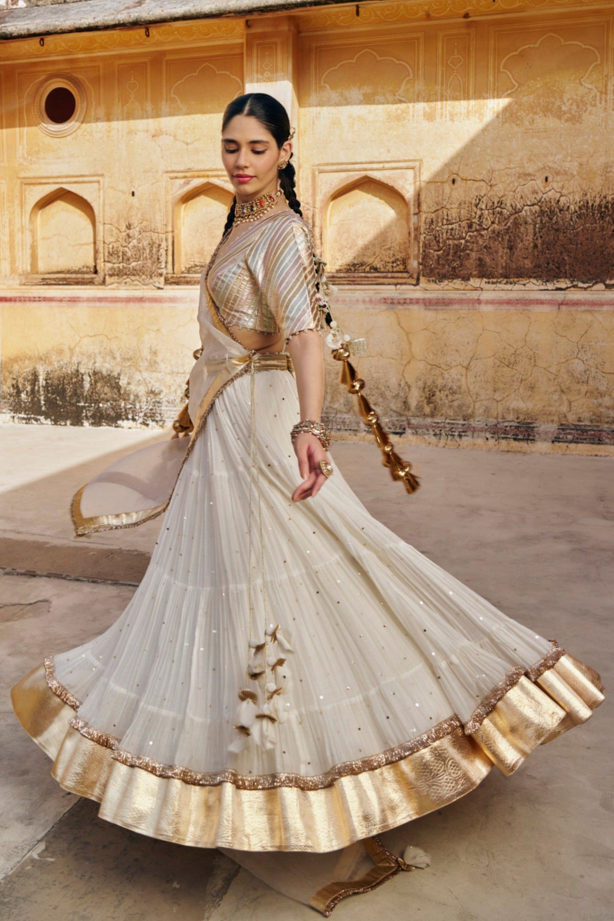 Ivory Lehenga Set