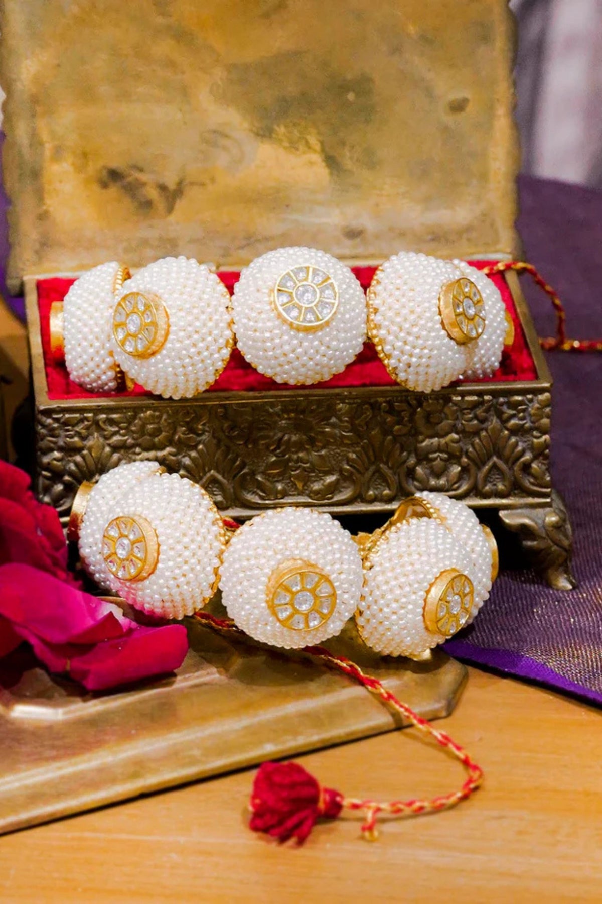 White Gold Plated Jadau Kundan Bangles