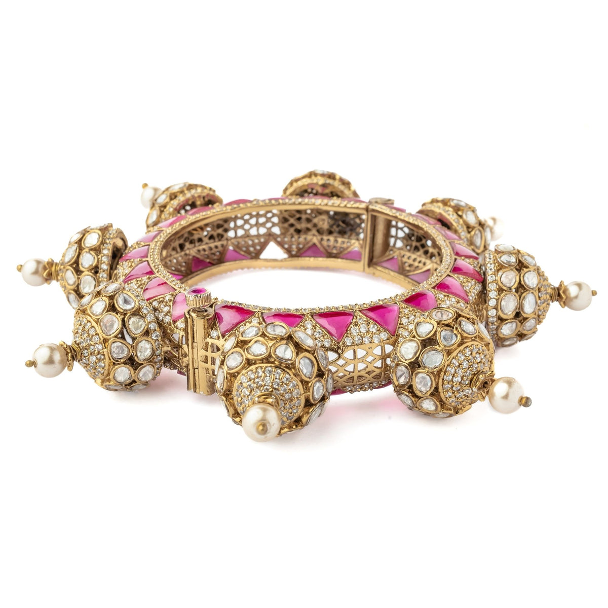 Gold Plated Pink Womens Kada