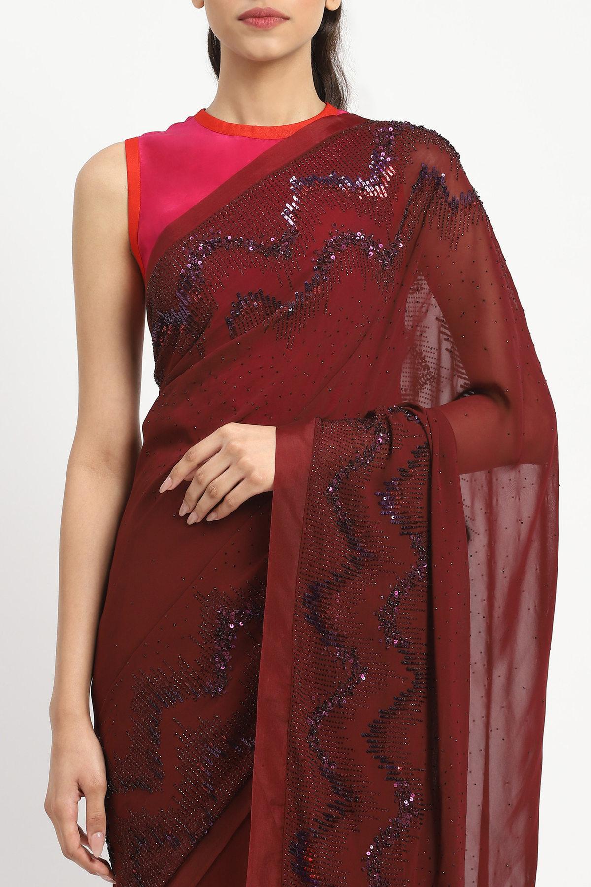 Scarlet Inquiry Embroidered Saree