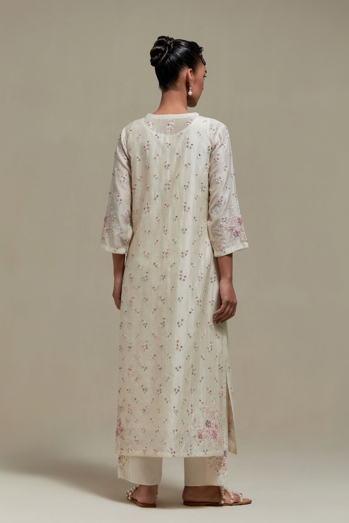Pink Straight Kurta And Pants