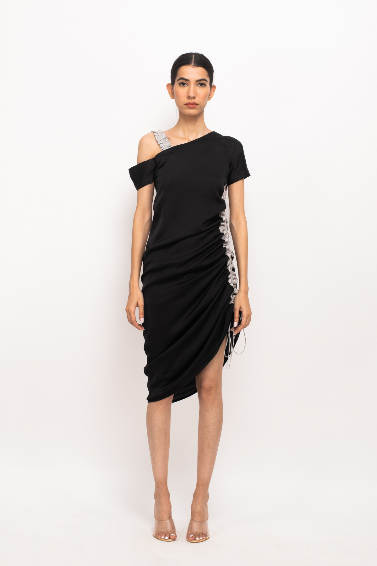 Black and Grey Rouching Dress