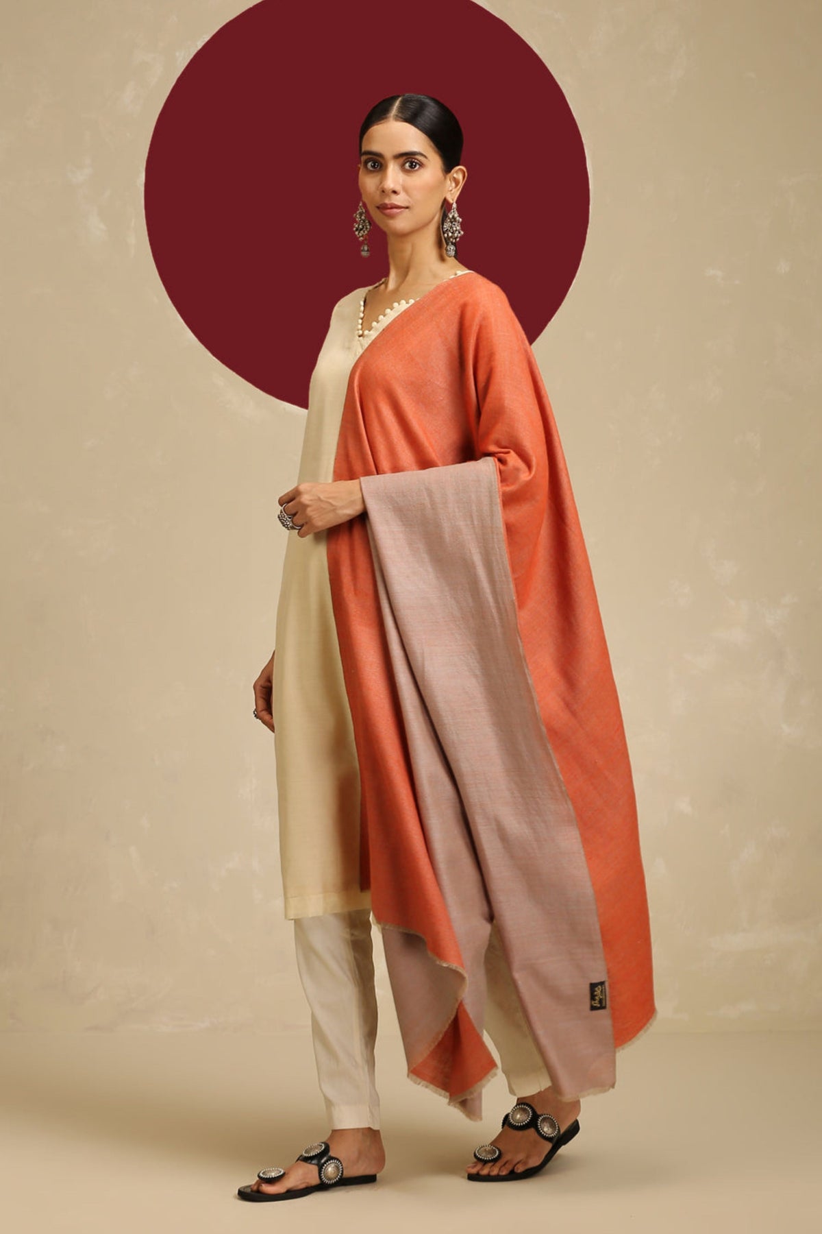 Pashmina Reversible Orange Shawl