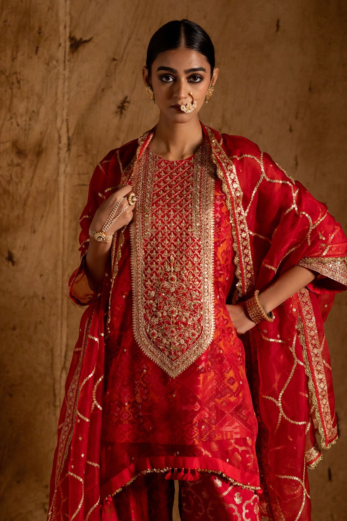 Mustard Patola Kaftan Set