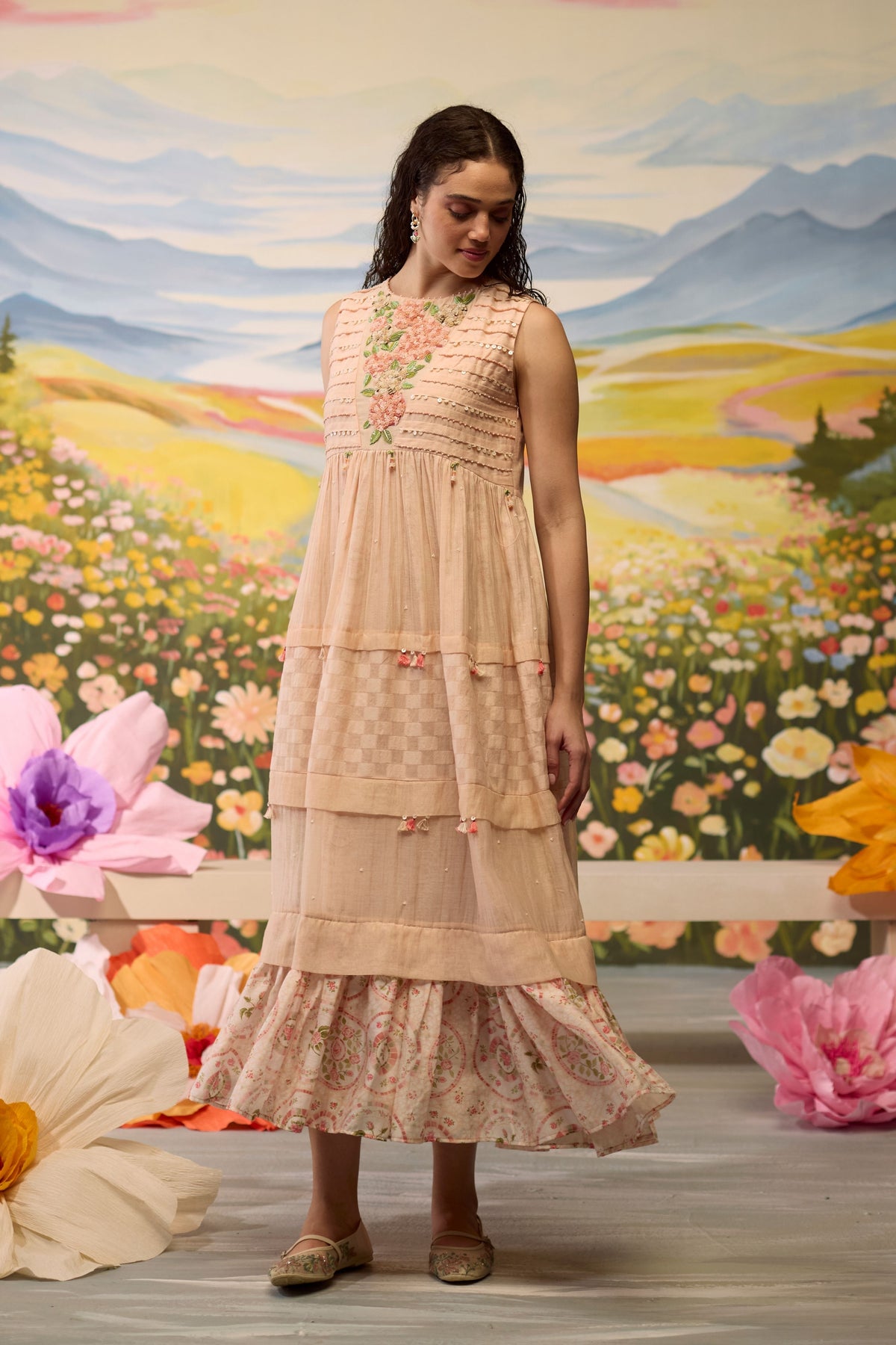 Sorbet Floral Beaded Dress