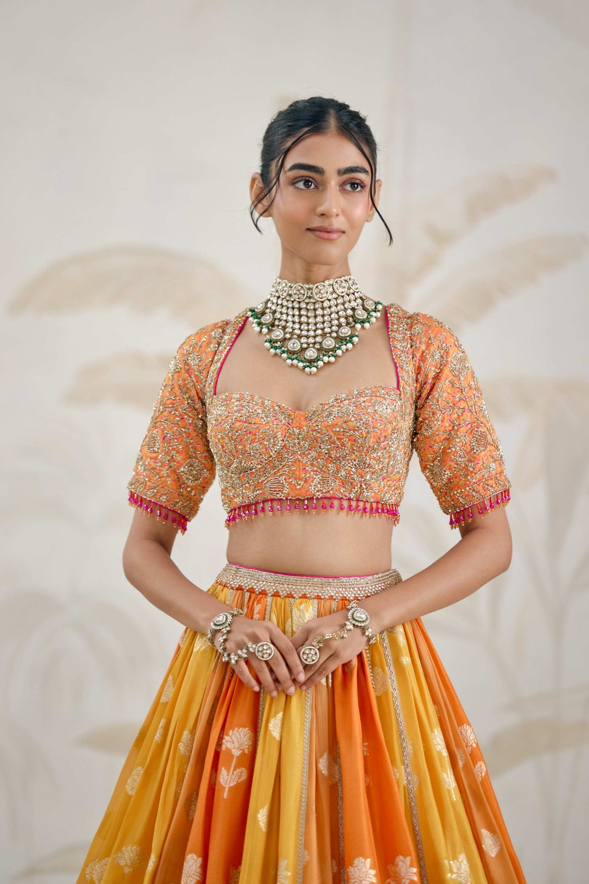 Multi-coloured Lehenga Set