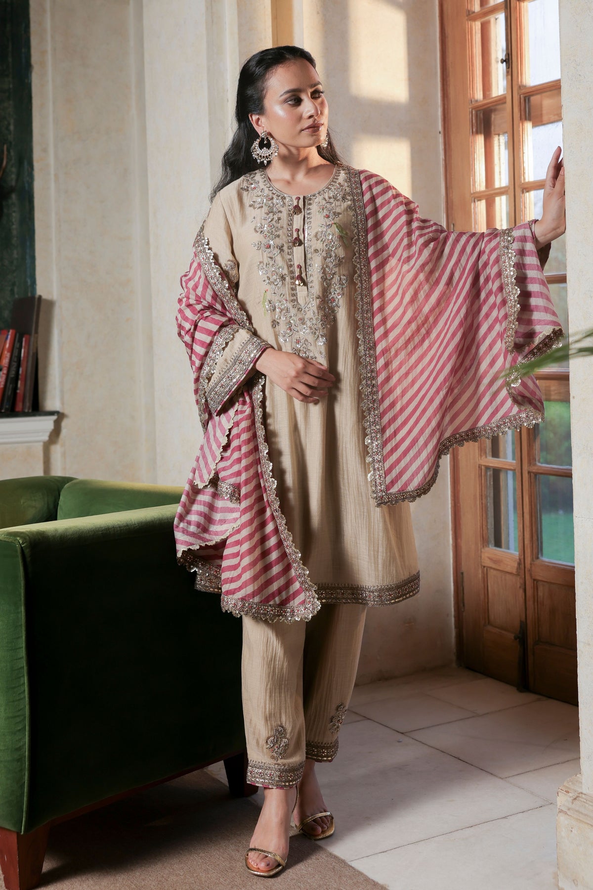 Noor Beige Summer Kurta Set
