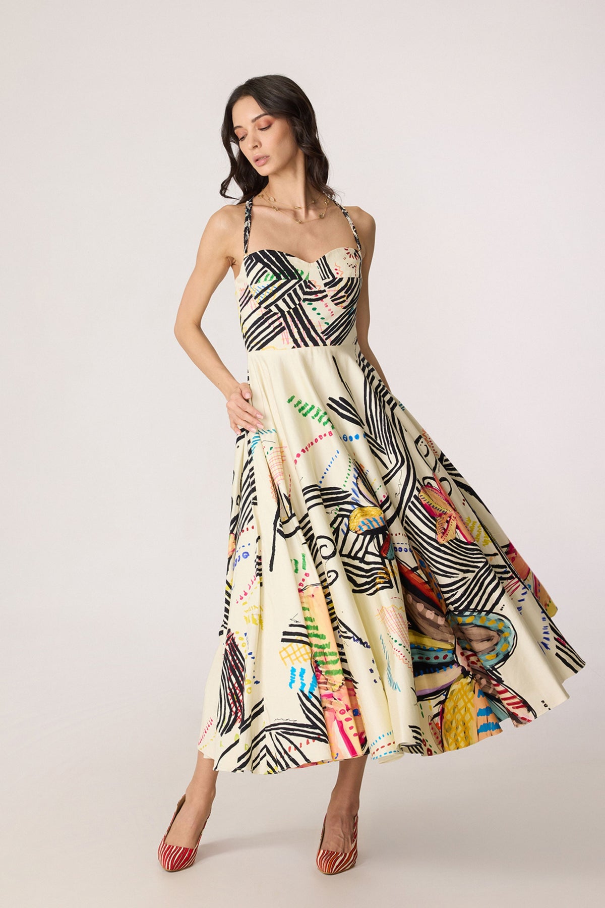 Doodle Print Marilyn Dress