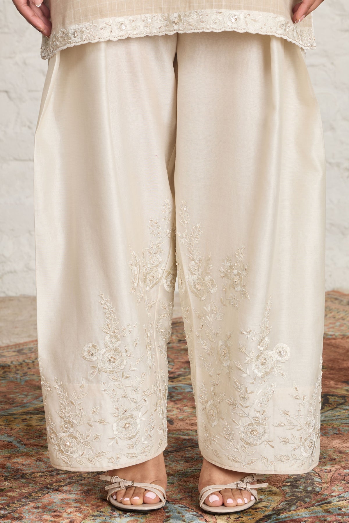 Beige Short Kurta Set
