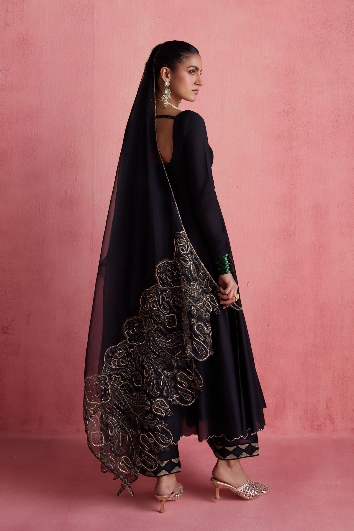 Gul Black Anarkali Set