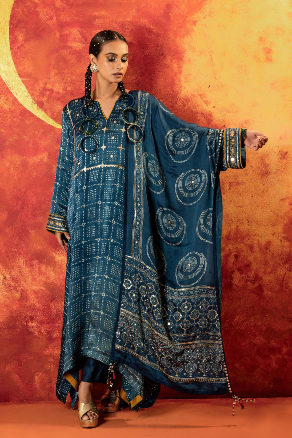 Heena Ajrakh Kurta Set