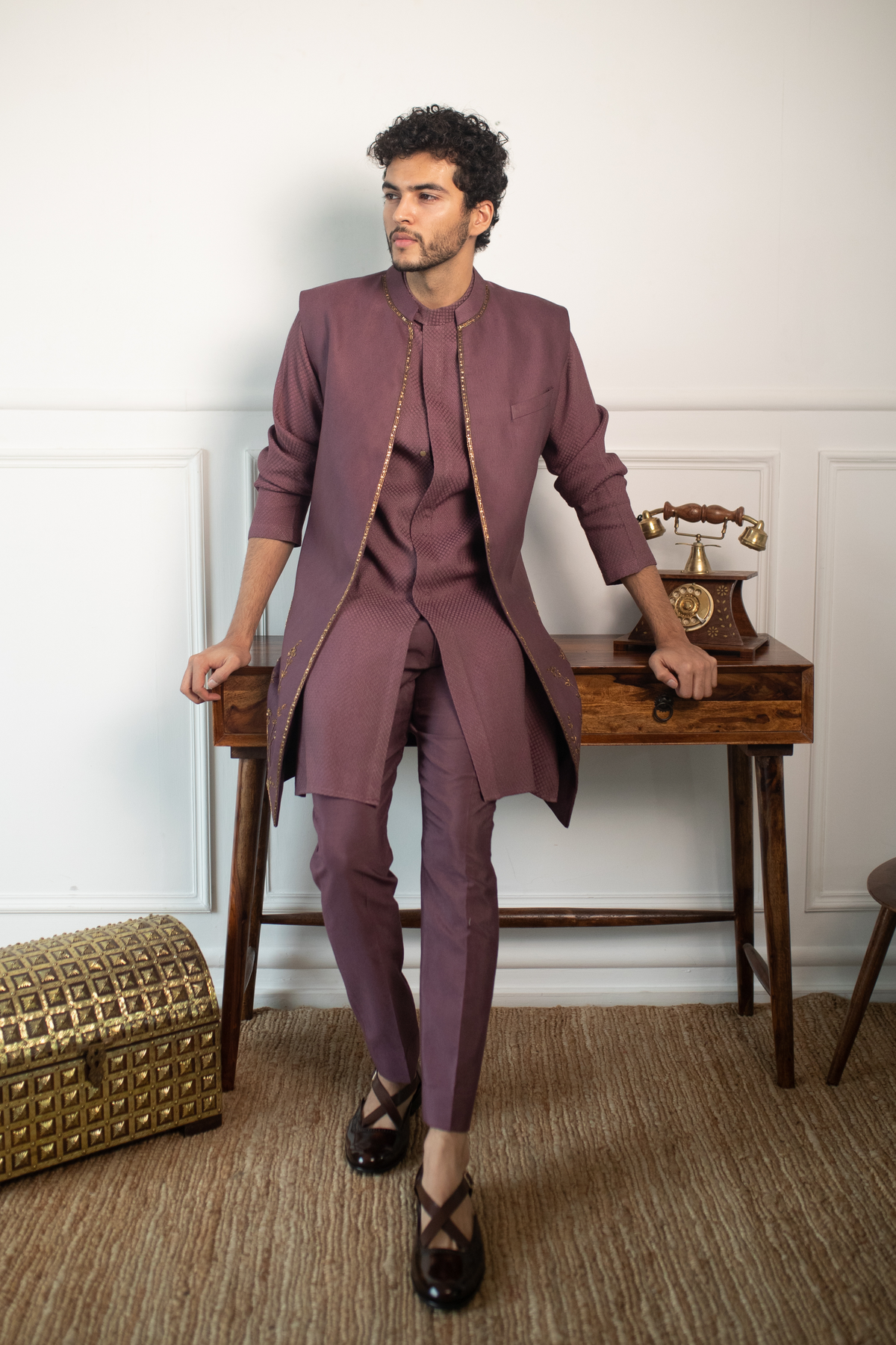 Devine Marsala Shrug Set
