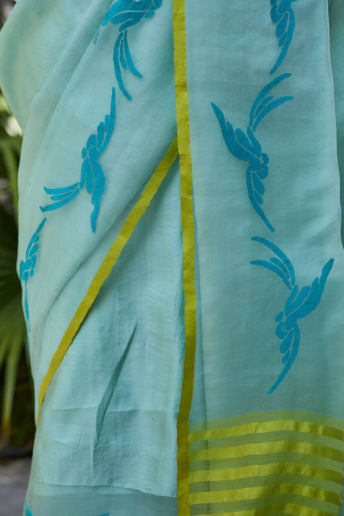 Playful Flight Blue Jamdani Saree