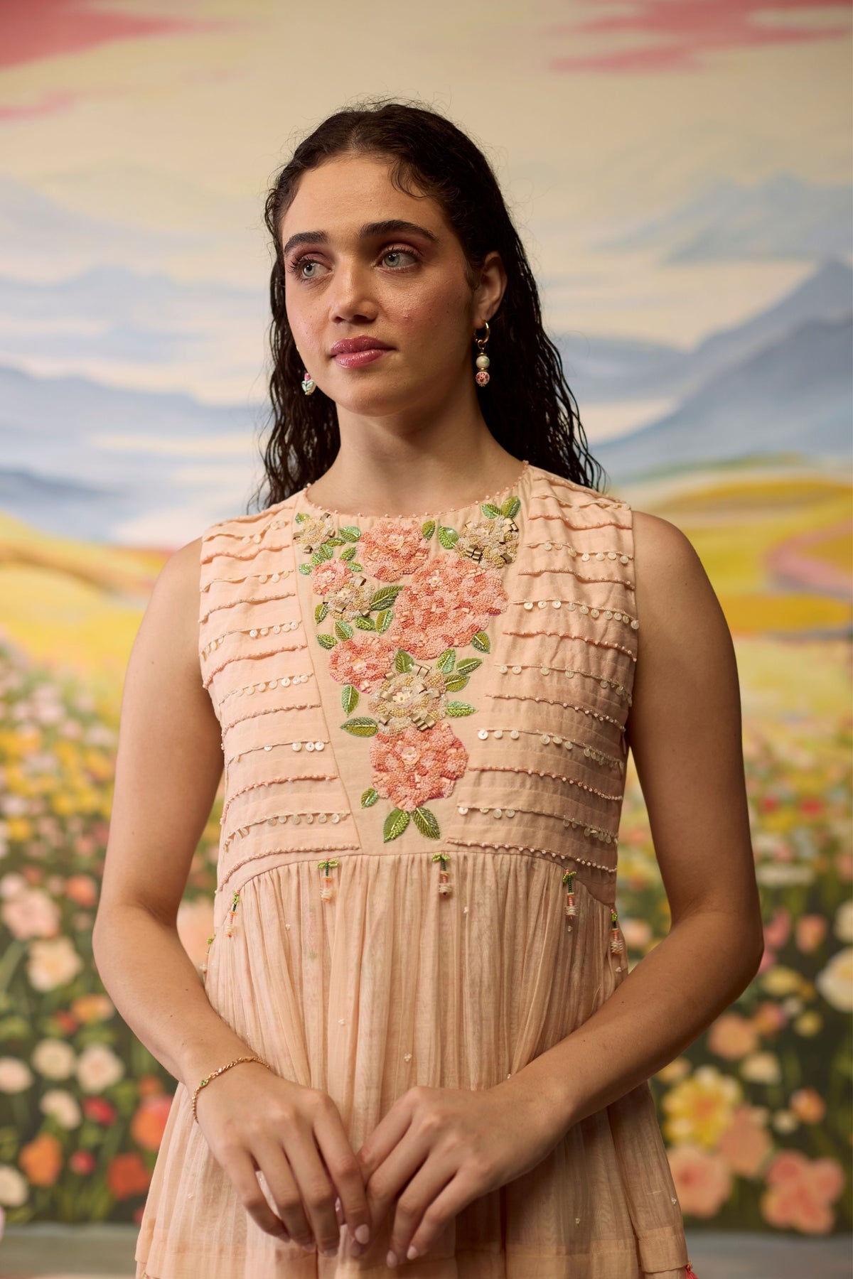 Sorbet Floral Beaded Dress