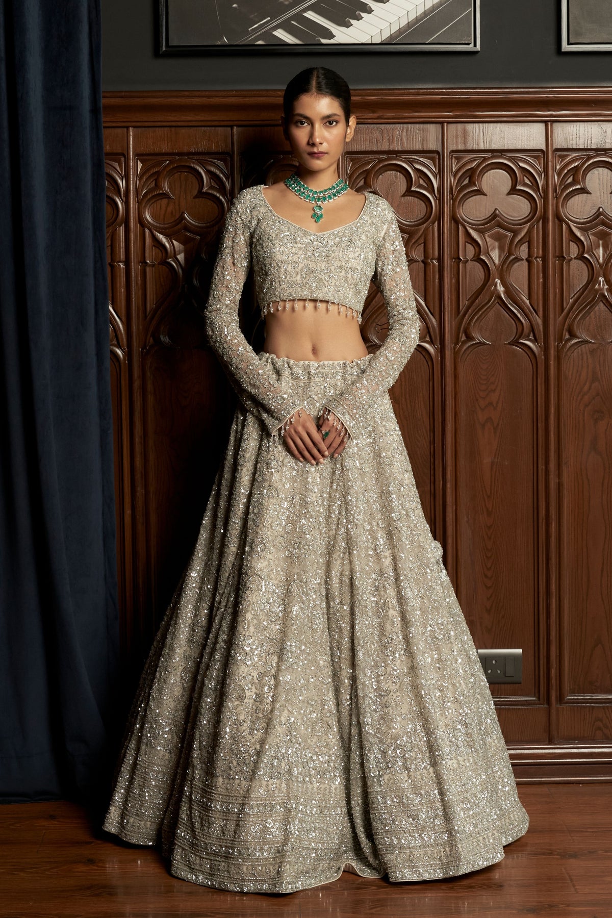 Sequins Embroidery Lehenga Set
