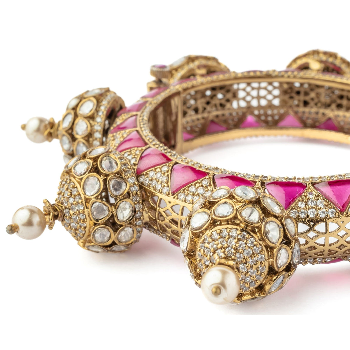 Gold Plated Pink Womens Kada
