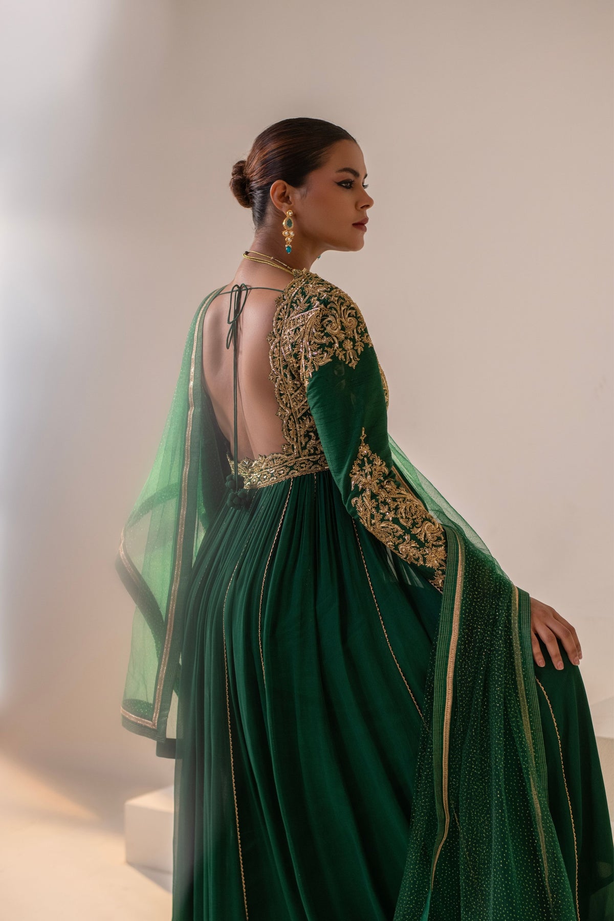 Emerald Green Embellished Anarkali