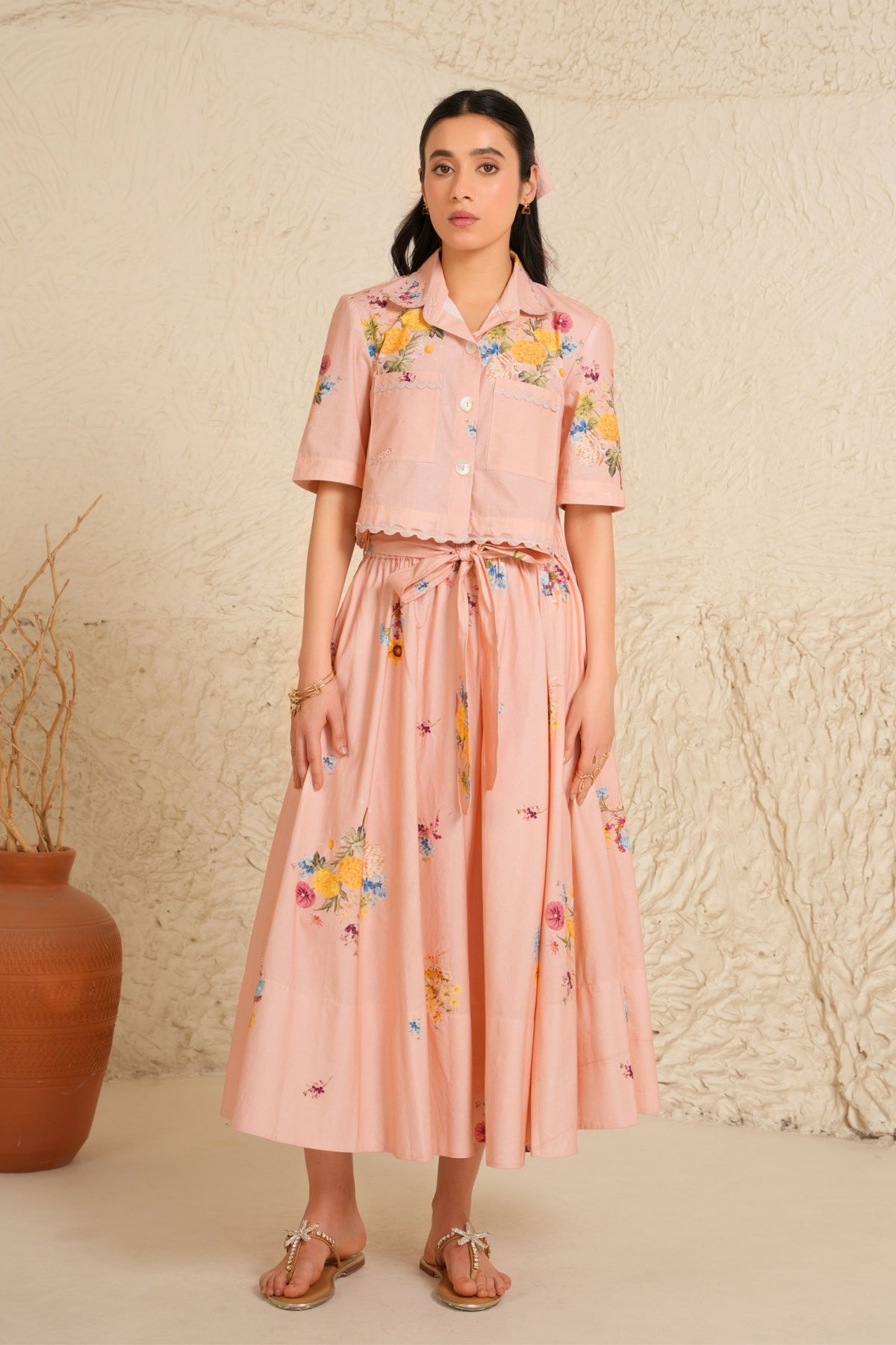 Nude Pink Skirt Set