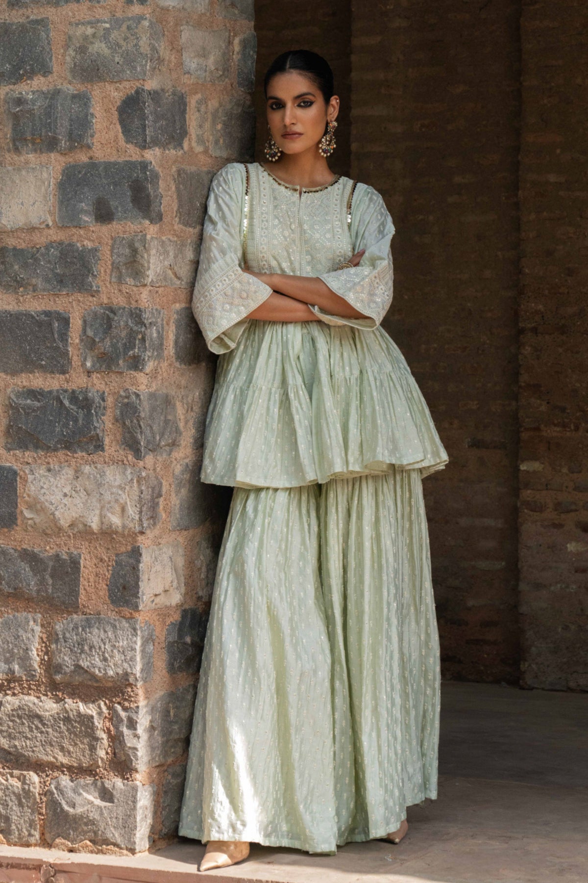 Mint Carpet Sharara Set