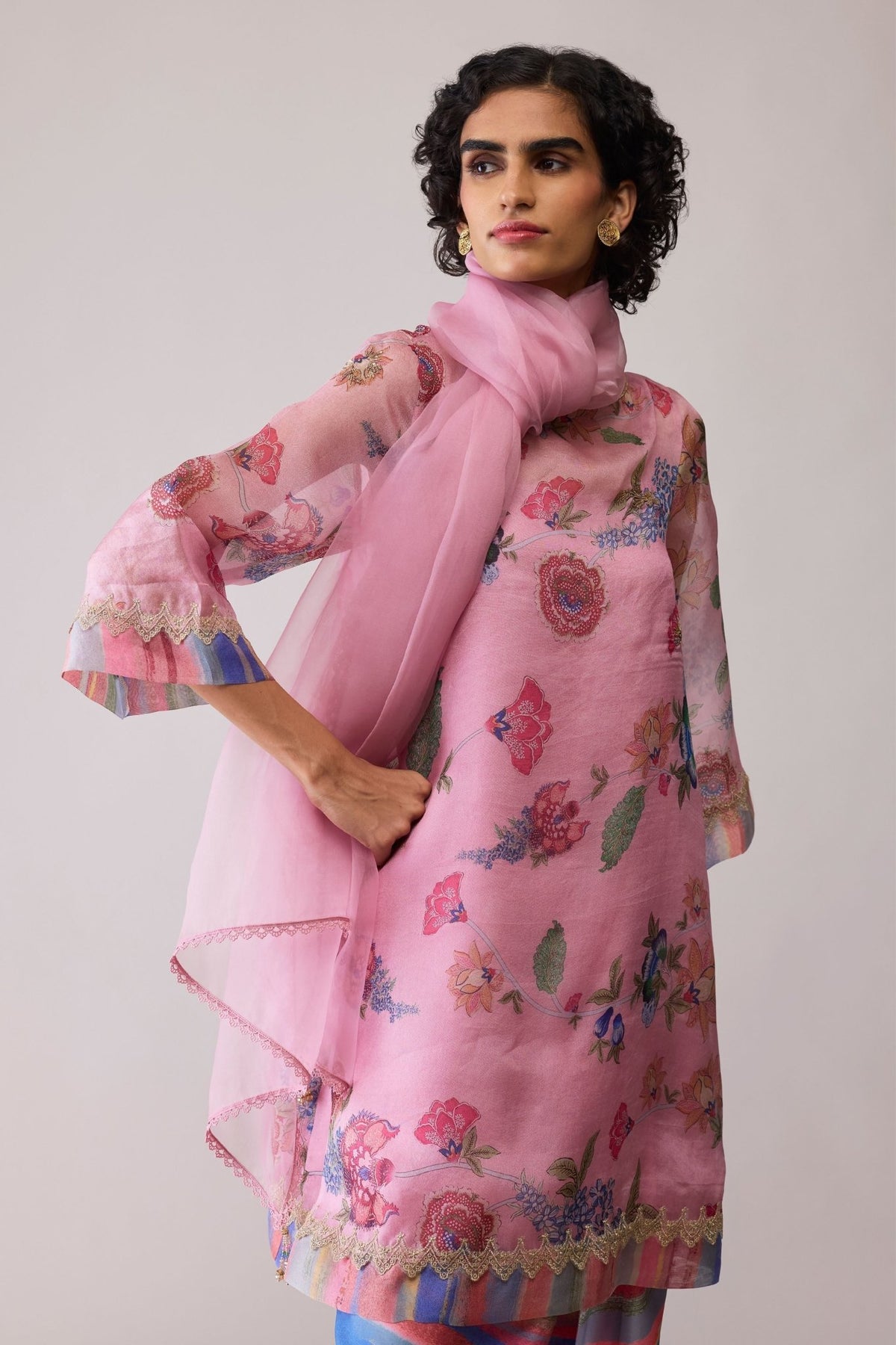 Myla Pink Dupatta - Bunka - Elahe