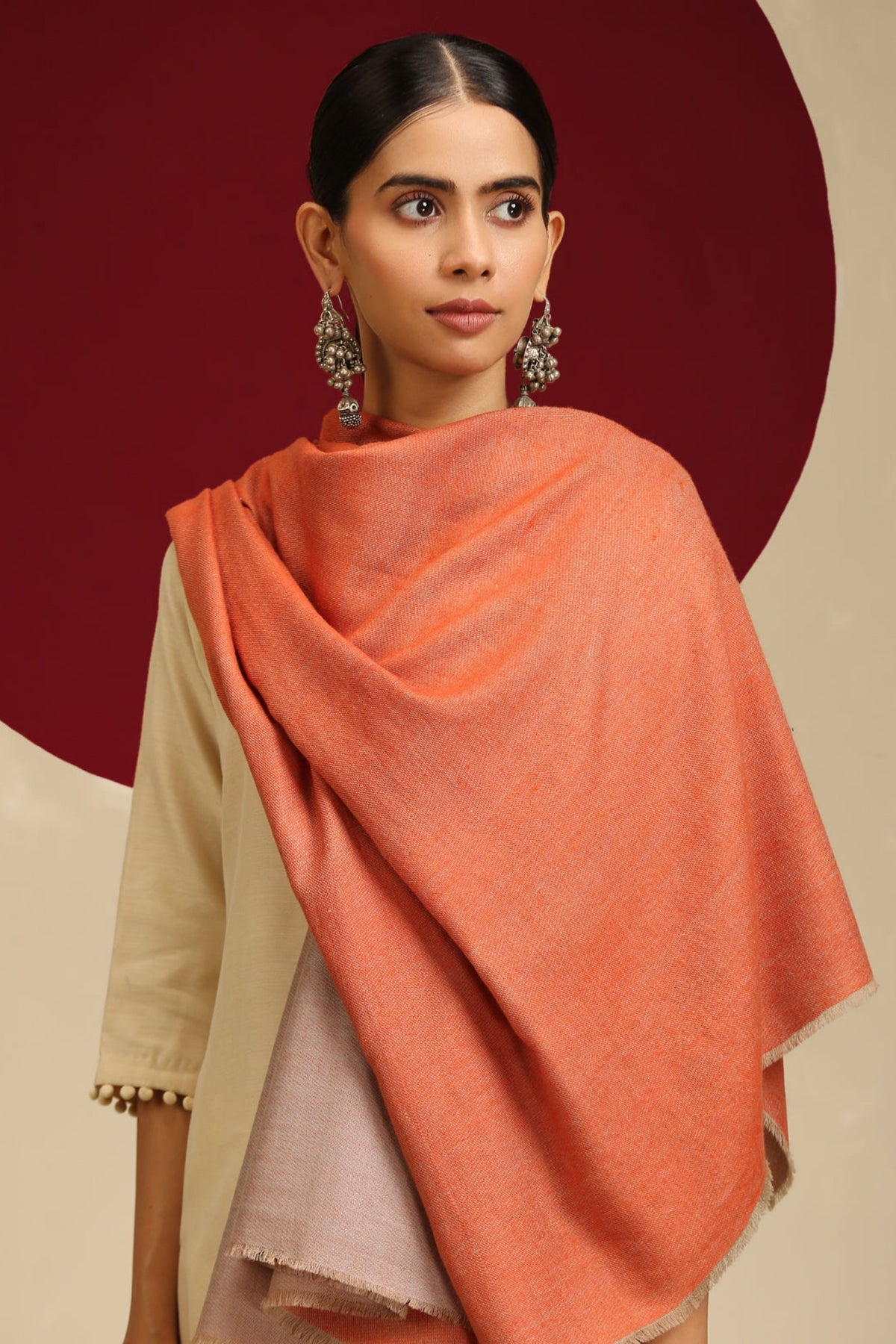 Pashmina Reversible Orange Shawl