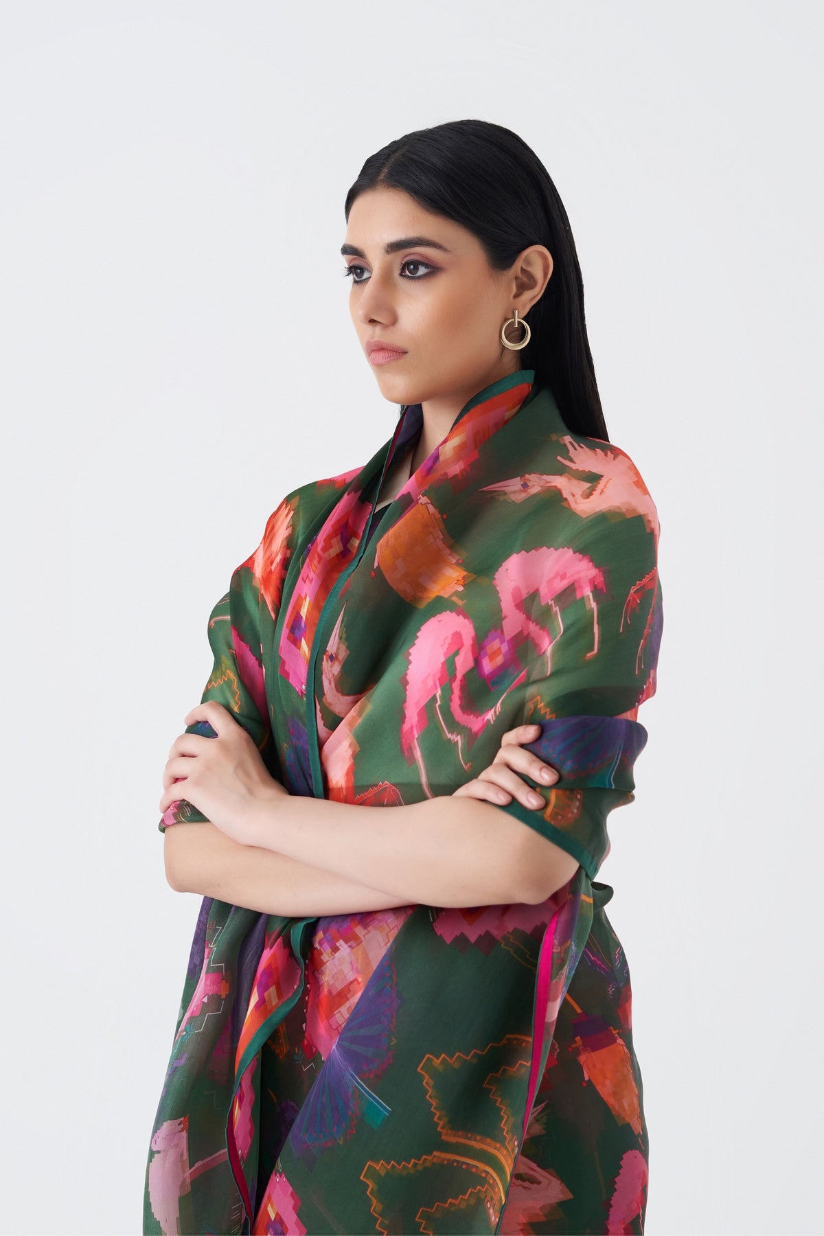 Printed Oaxaca Verde Saree