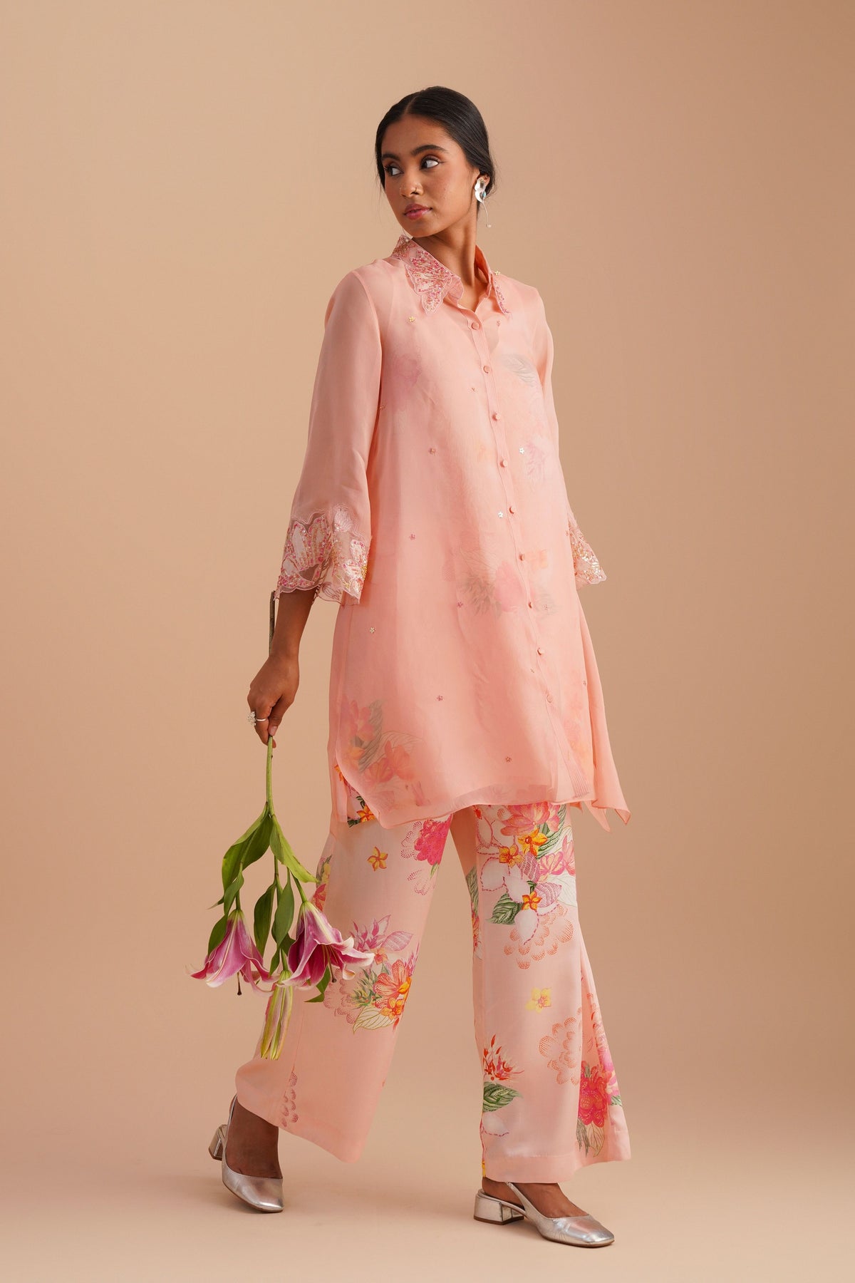 Blush Organza Co-ord Set