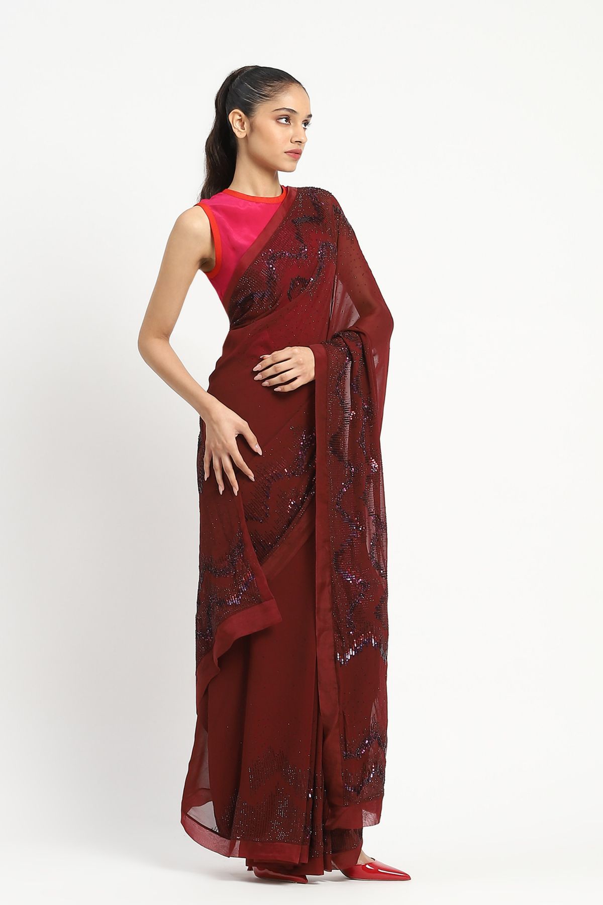 Scarlet Inquiry Embroidered Saree