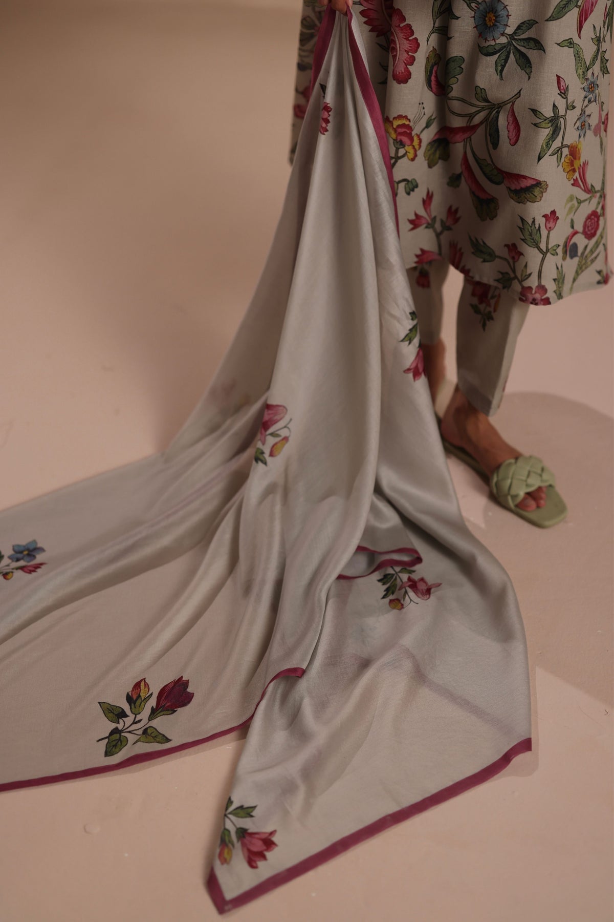 Daphne Dusty Blue Dupatta