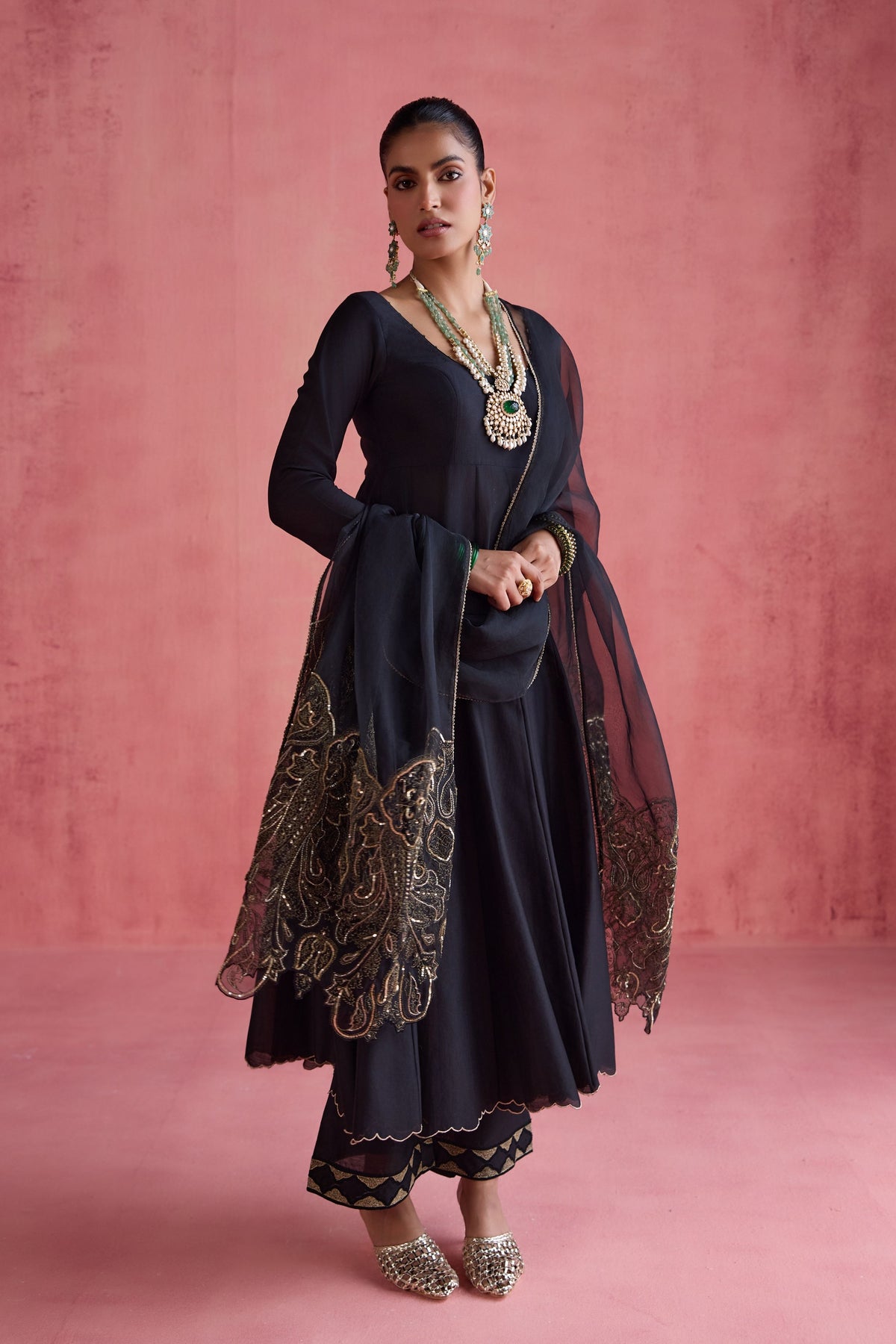 Gul Black Anarkali Set