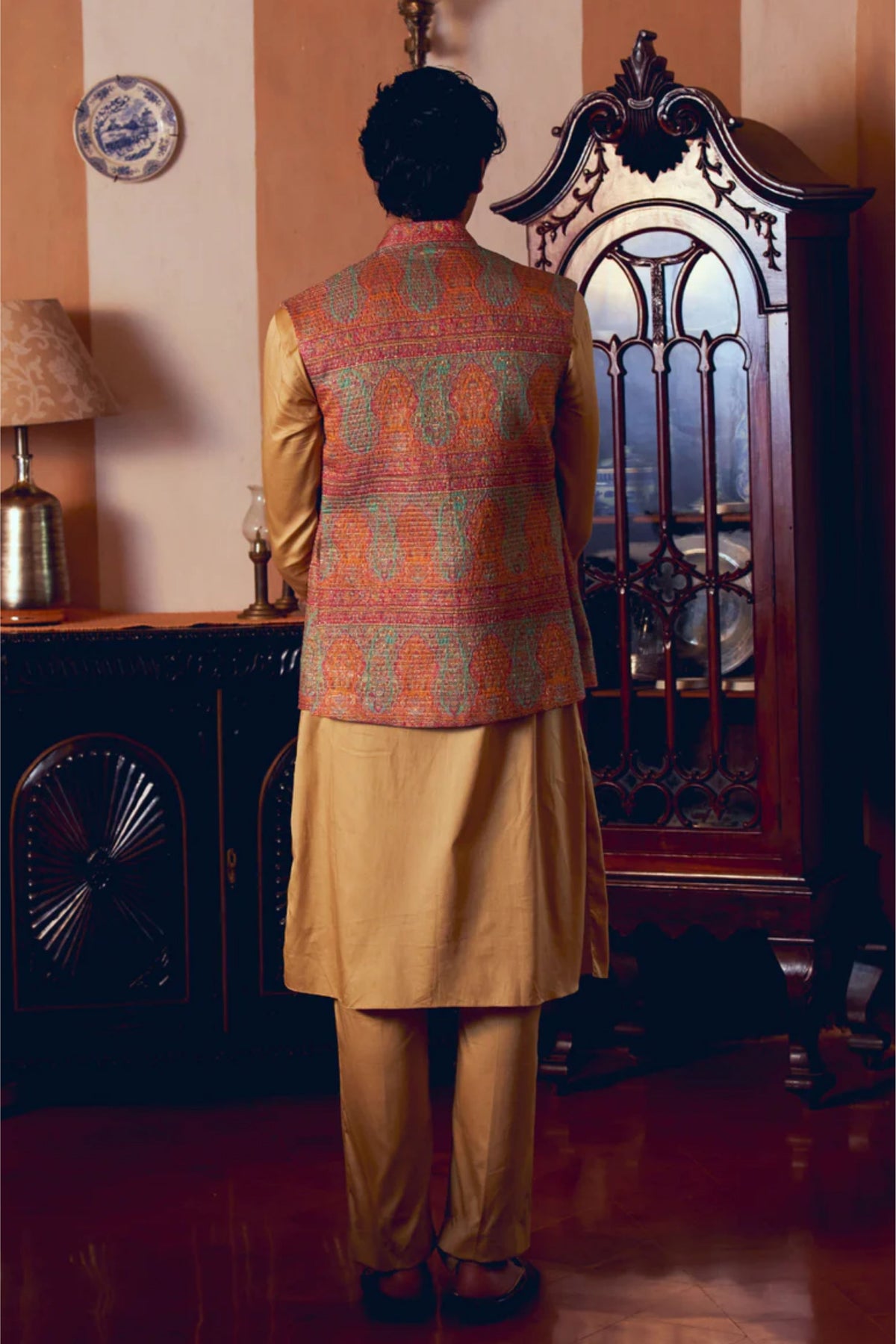 Multicolored Nehru Jacket Set