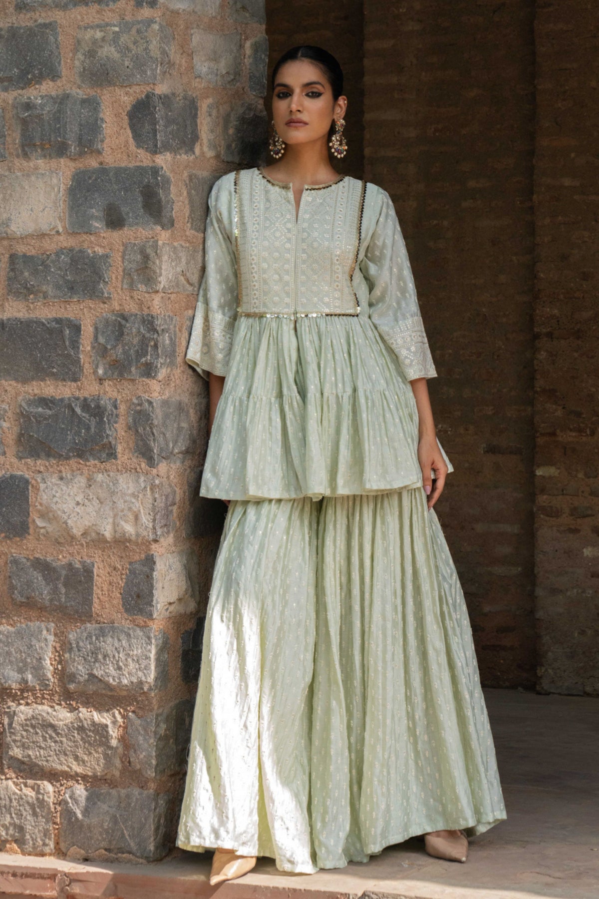 Mint Carpet Sharara Set