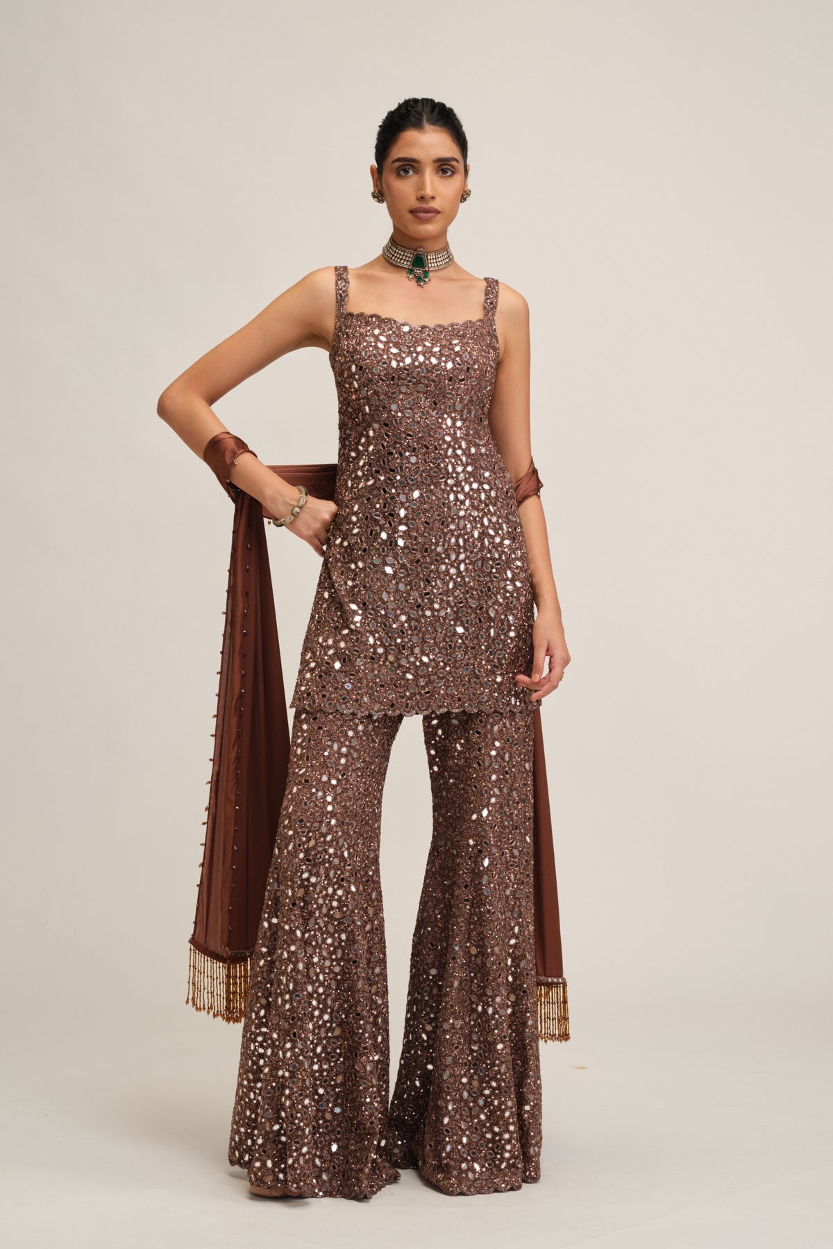Beige Sharara Set
