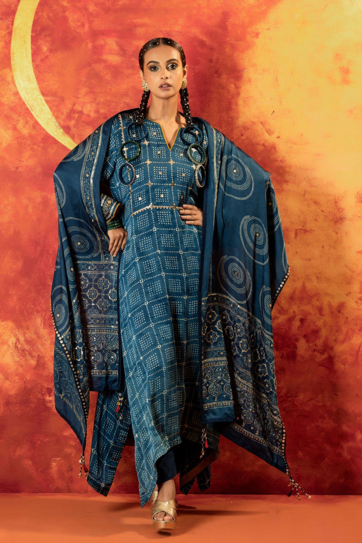 Heena Ajrakh Kurta Set