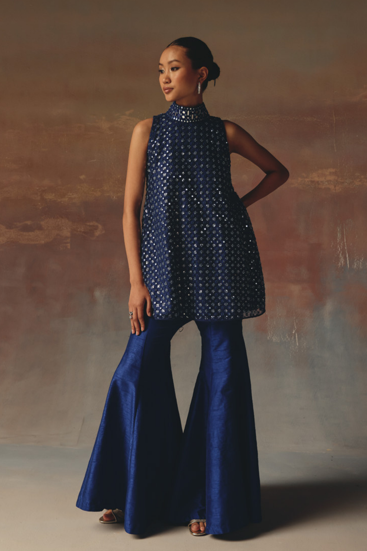High-neck A Line Top