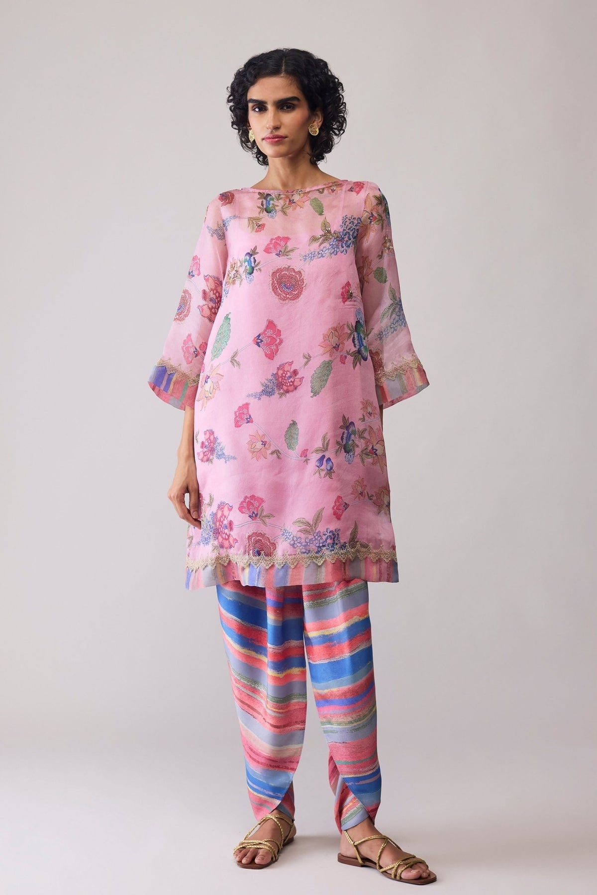 Myla Pink Print Kurta Set