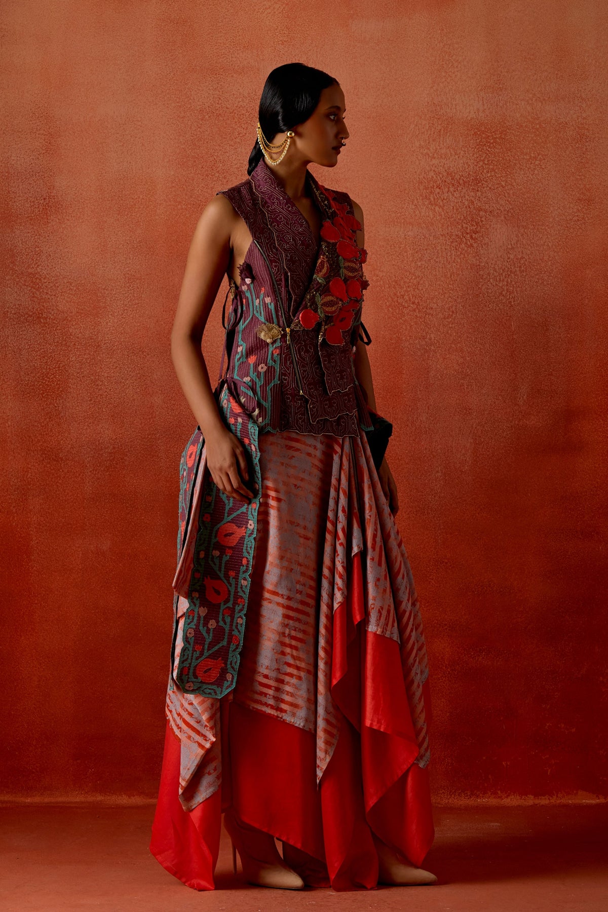 Pomegranate Jacket And Skirt Set