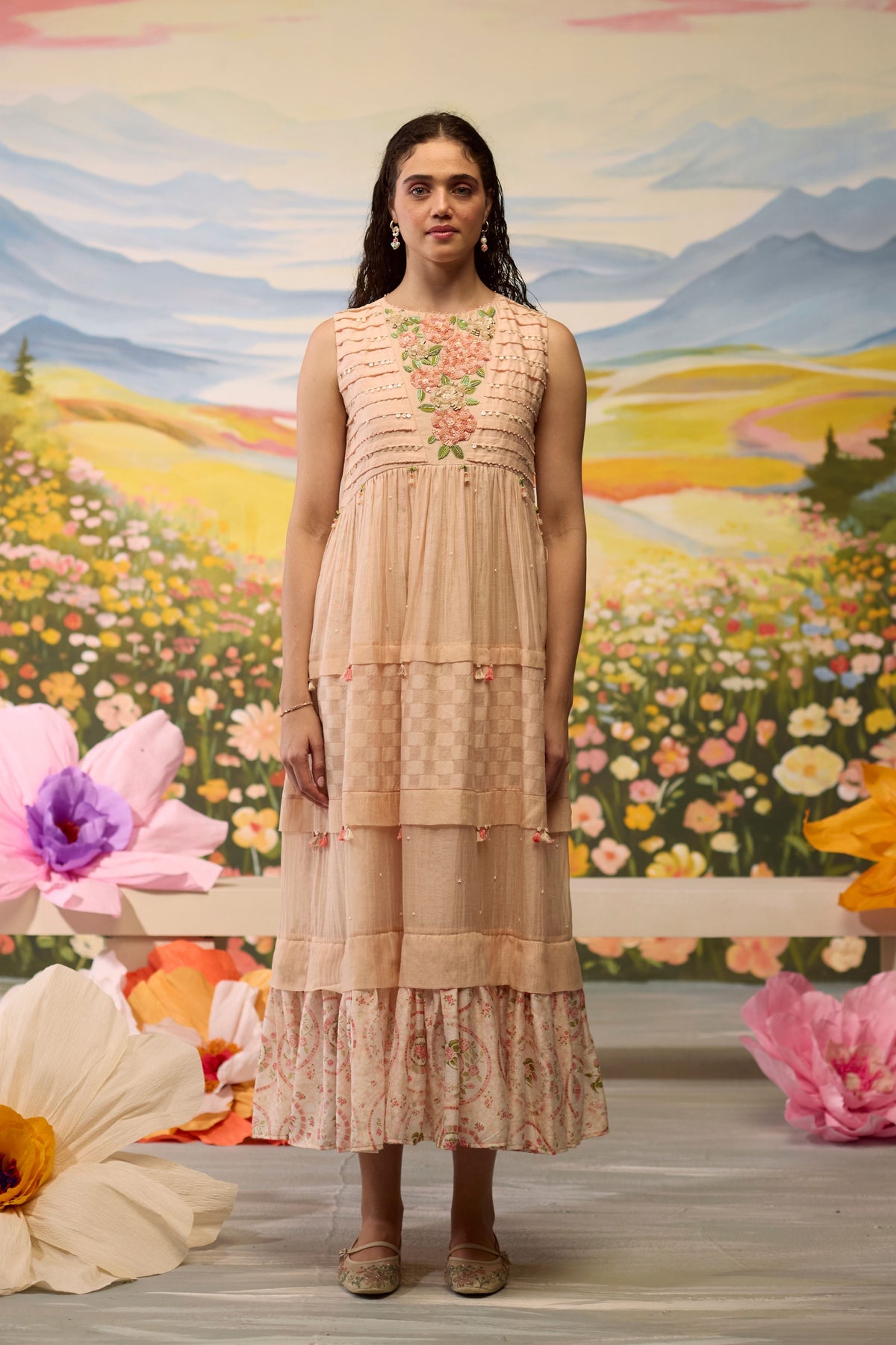 Sorbet Floral Beaded Dress