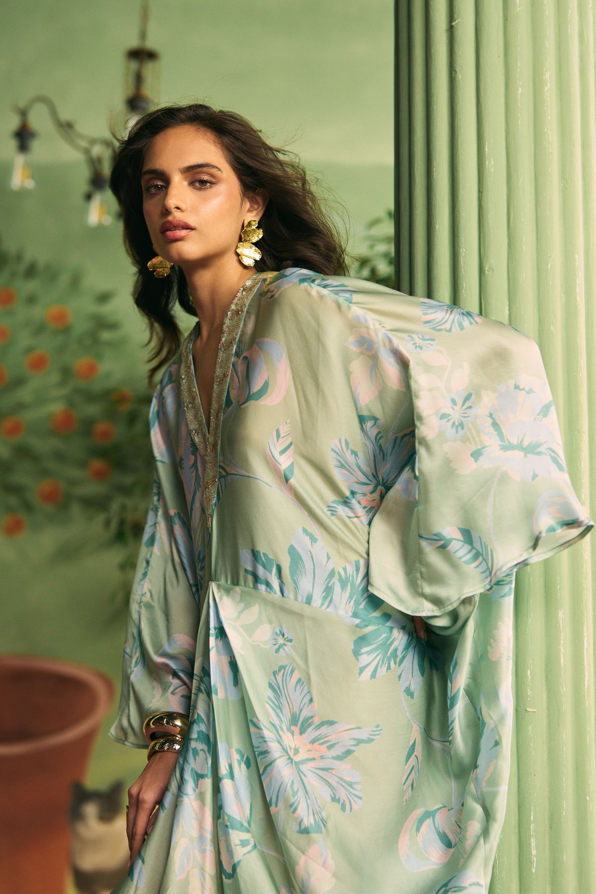 Mint Green Flow Kaftan