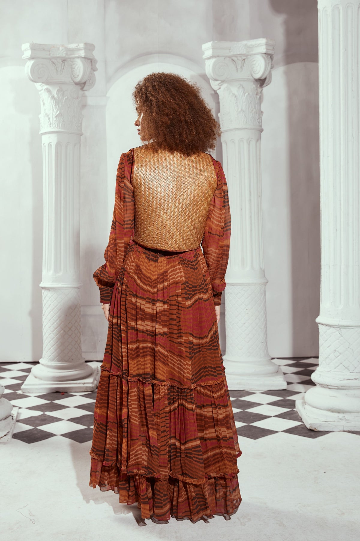 Tangerine Byzantine Print Maxi