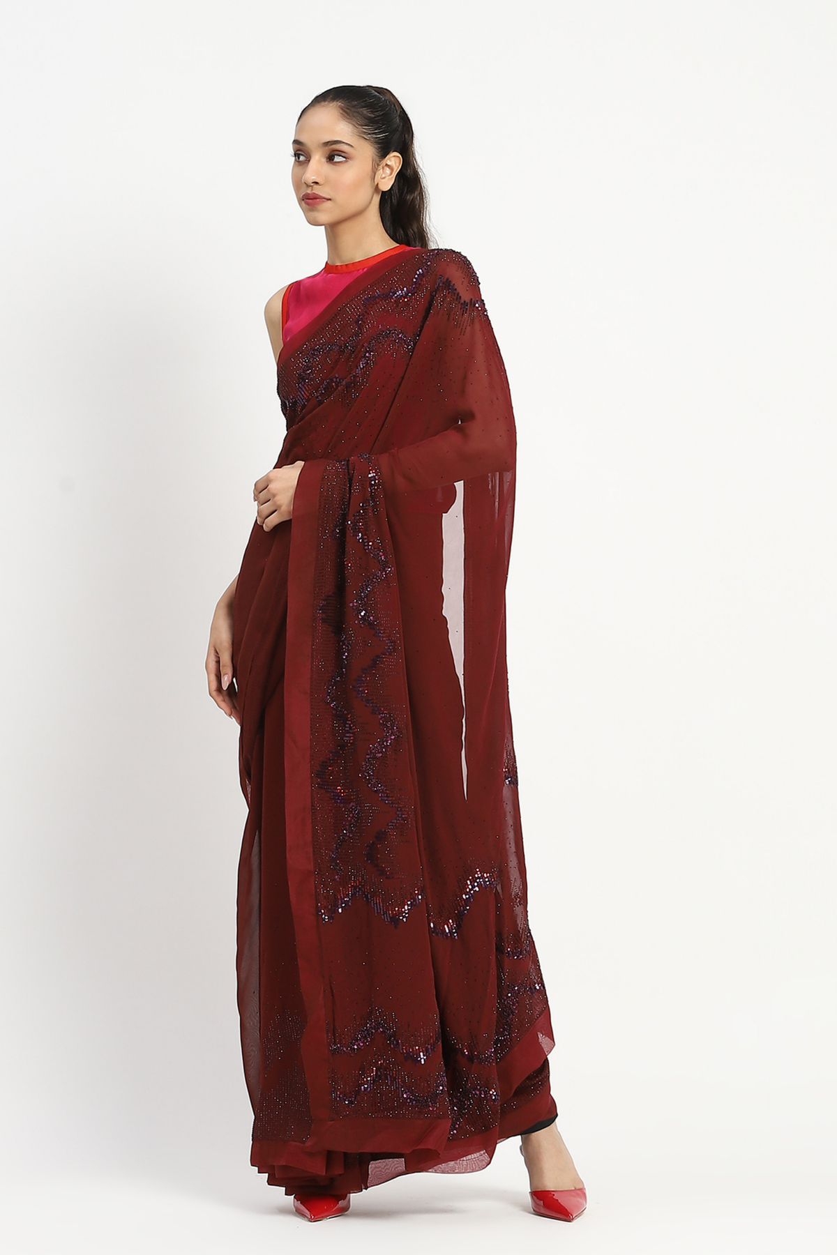 Scarlet Inquiry Embroidered Saree