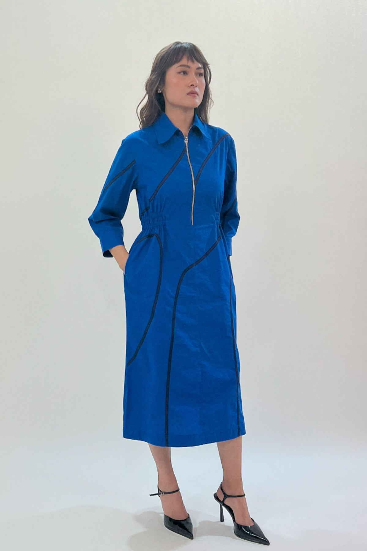 Yara Tape Blue Dress
