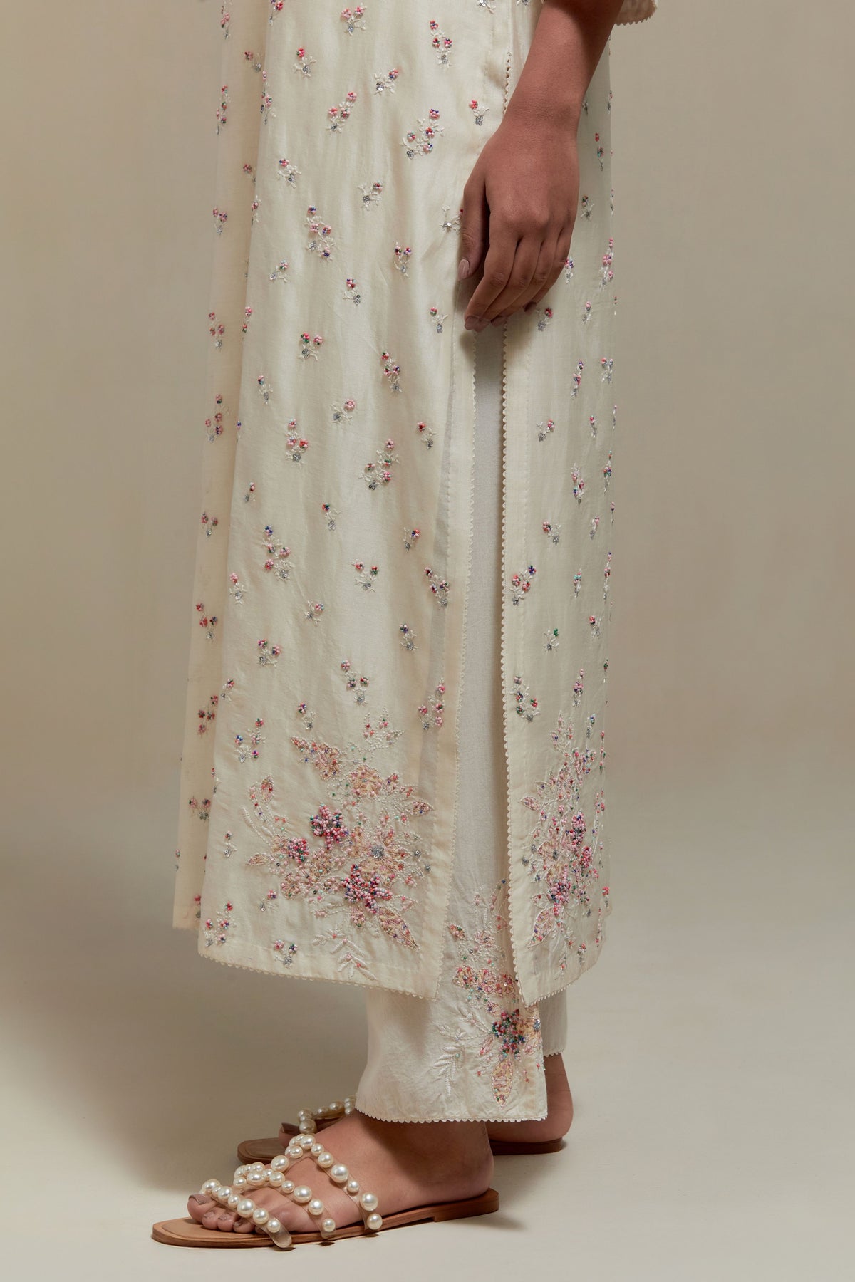 Pink Straight Kurta And Pants