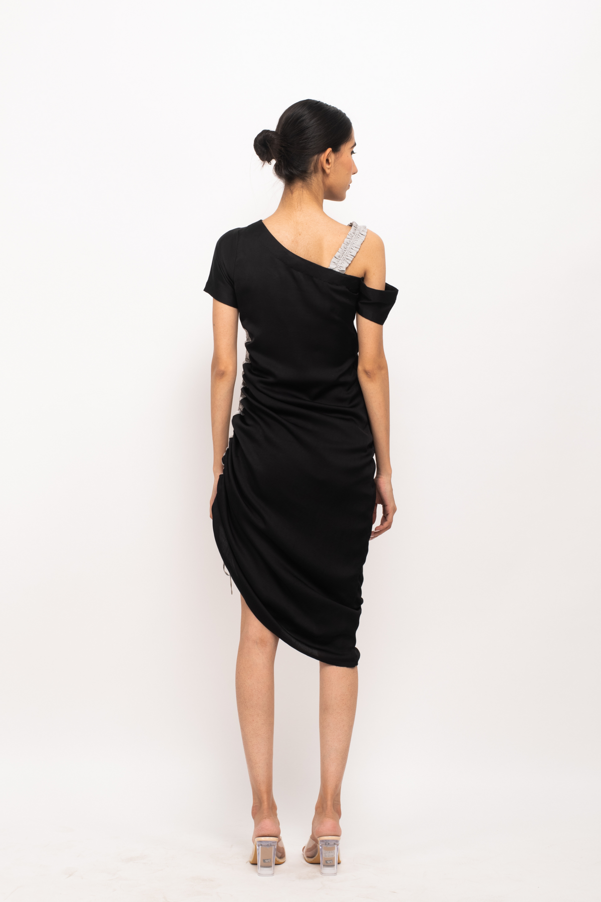 Black and Grey Rouching Dress