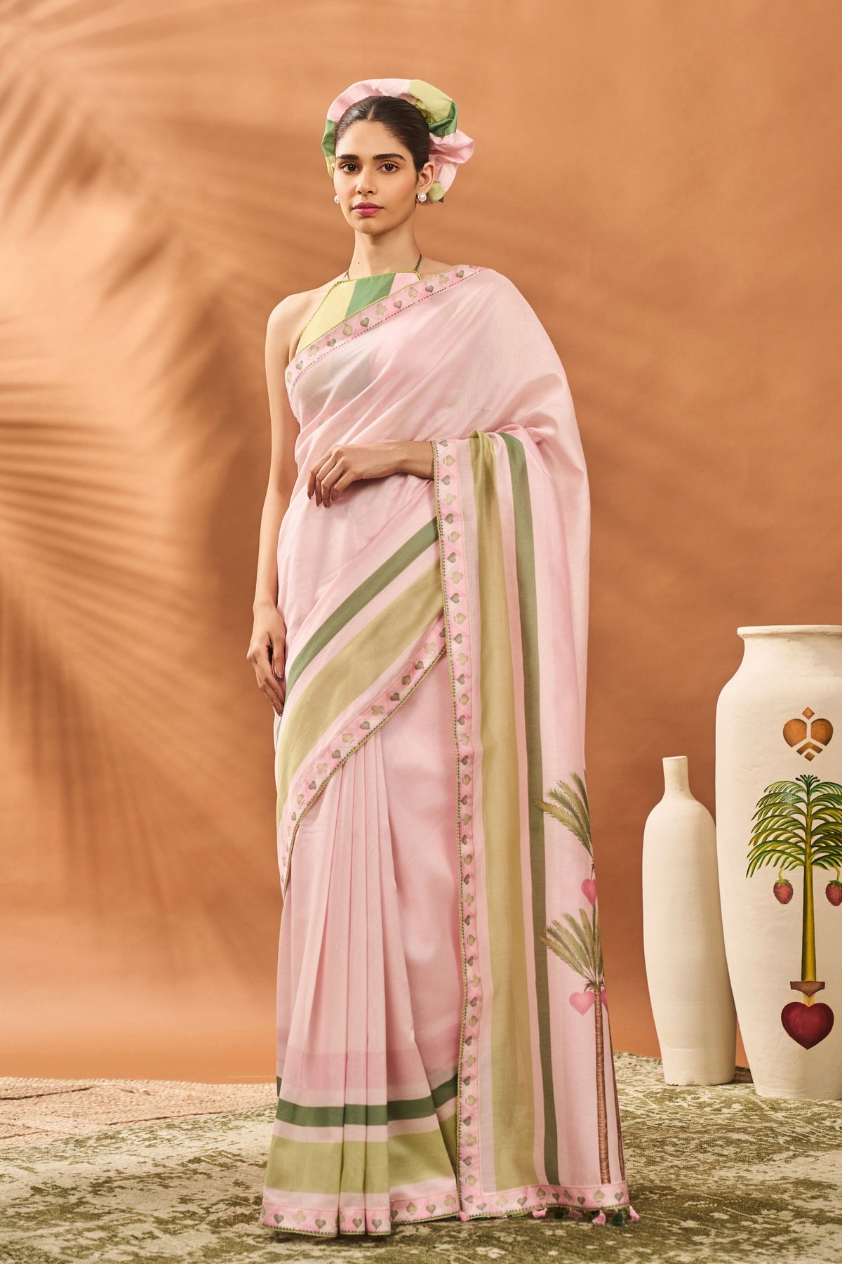 Pink Blooming Board Saree