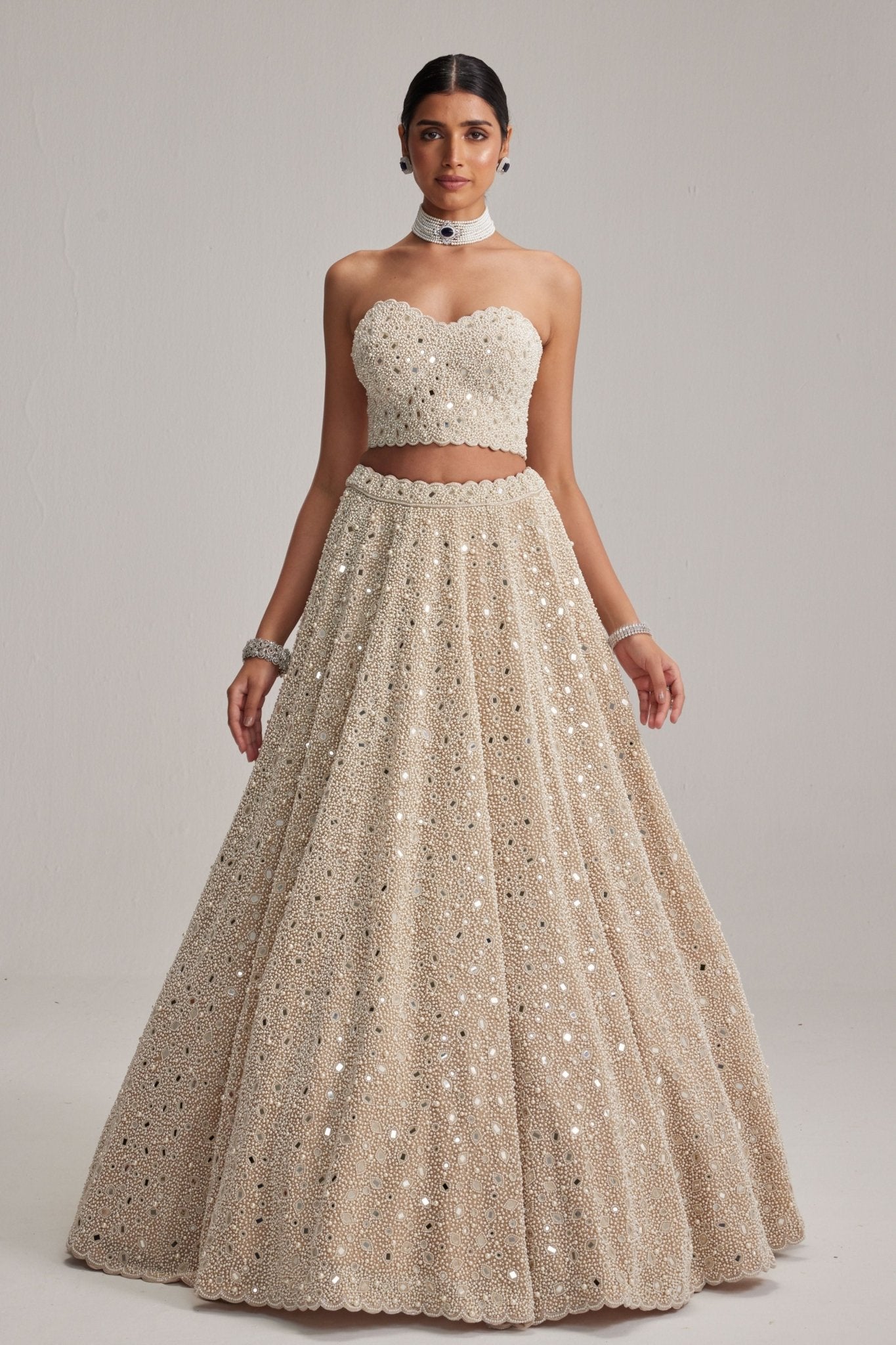 Pearl Corset Lehenga Set - Vvani by Vani Vats - Elahe