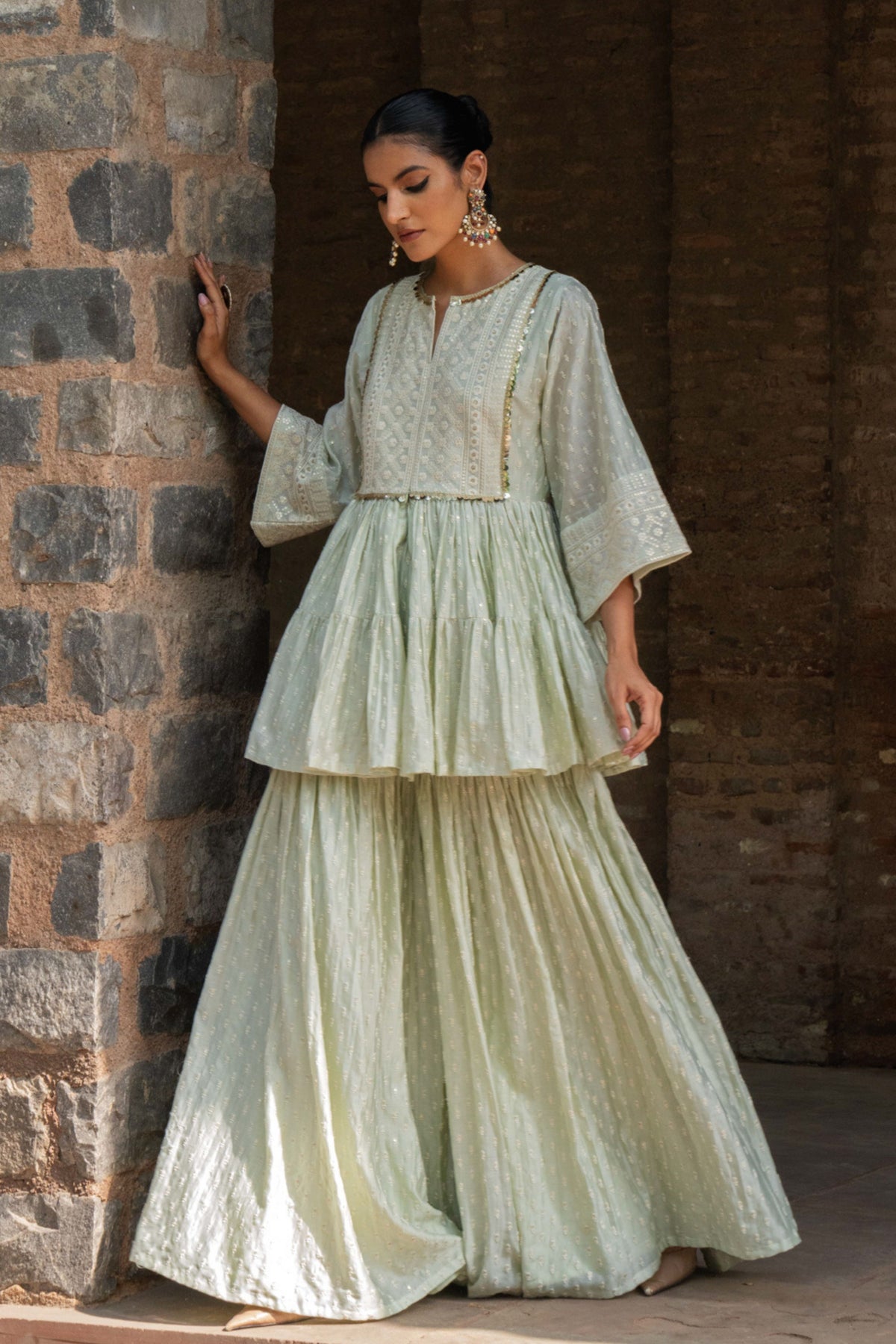 Mint Carpet Sharara Set