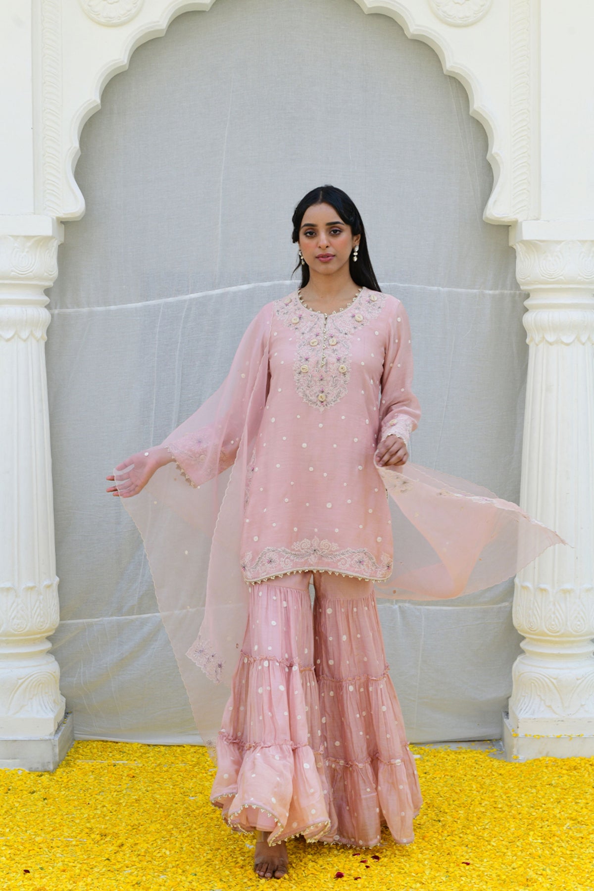 Pink Reef Light Sharara set